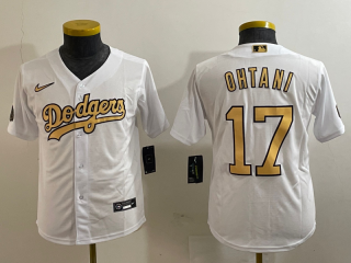 Los Angeles Dodgers #17 Shohei Ohtani #17 all star youth jersey 3