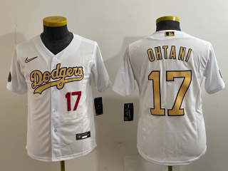 Los Angeles Dodgers #17 Shohei Ohtani #17 all star youth jersey 4