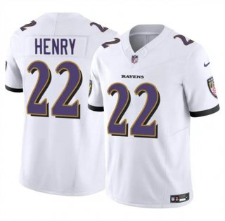 Baltimore Ravens #22 Derrick Henry 2023 F.U.S.E. White Vapor Limited Football