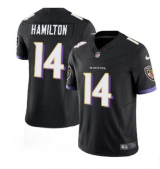 Baltimore Ravens #14 Kyle Hamilton Black 2023 F.U.S.E. Vapor Limited Stitched Jersey