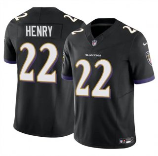 Baltimore Ravens #22 Derrick Henry 2023 F.U.S.E. Black Vapor Limited Football
