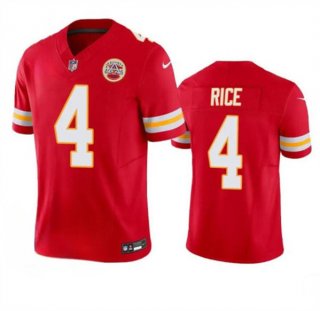 Kansas City Chiefs #4 Rashee Rice Red 2024 F.U.S.E. Vapor Untouchable Limited