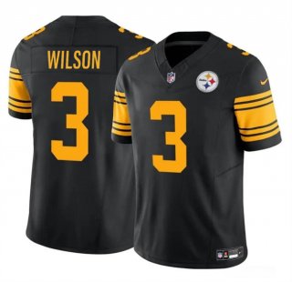 Pittsburgh Steelers #3 Russell Wilson Black 2024 F.U.S.E.Color Rush Limited