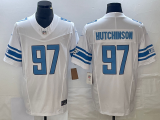 Detroit Lions #97 Aidan Hutchinson white 2023 F.U.S.E jersey