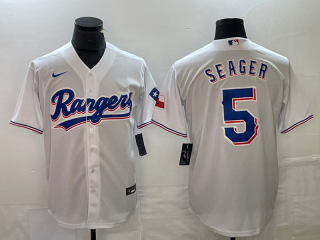 Texas Rangers #5 Corey Seager White Cool Base Stitched Baseball Jersey