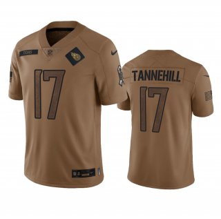 Tennessee Titans #17 Ryan Tannehill 2023 Brown Salute To Service Stitched