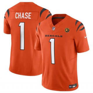 Cincinnati Bengals #1 Ja'Marr Chase Orange 2023 F.U.S.E. With John Madden