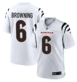 Cincinnati Bengals #6 Jake Browning White Stitched Game Jersey