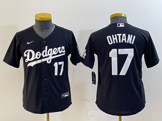 Youth Los Angeles Dodgers #17 Shohei Ohtani Black Stitched Baseball Jersey