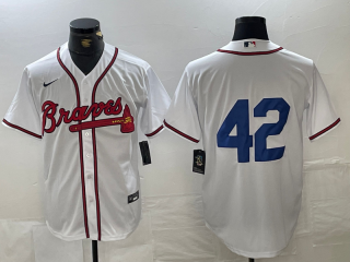 Atlanta Braves #42 white jersey