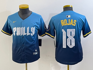 Youth Philadelphia Phillies #18 blue city jersey