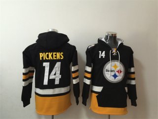 Pittsburgh Steelers #14 George Pickens Black Ageless Must-Have Lace-Up Pullover