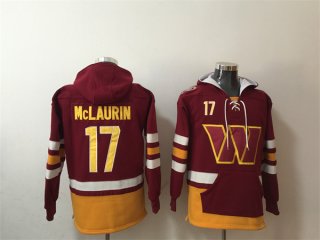 Washington Commanders #17 Terry McLaurin Burgundy Lace-Up Pullover Hoodie