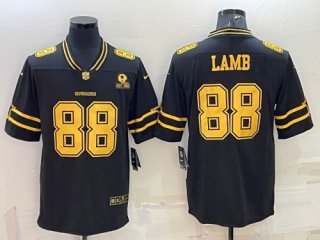 Dallas Cowboys #88 CeeDee Lamb Black Gold Edition With 1960 Patch Limited