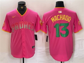 San Diego Padres #13 Manny Machado Pink Cool Base Stitched Baseball Jersey
