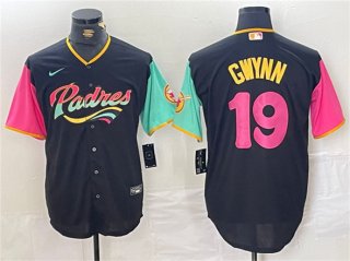 San Diego Padres #19 Tony Gwynn Black City Connect Cool Base Stitched Baseball