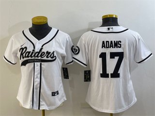 Las Vegas Raiders #17 Davante Adams White With Patch Cool Base Stitched