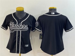 Youth Las Vegas Raiders Blank Black With Patch Cool Base Stitched Baseball Jersey