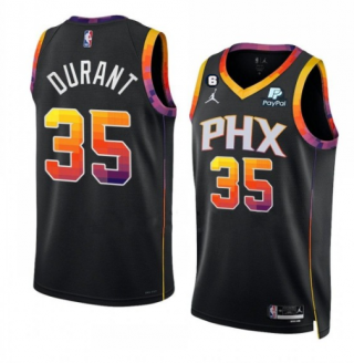 Phoenix Suns #35 Kevin Durant Black 2022-23 Statement Edition With No.6 Patch Stitched
