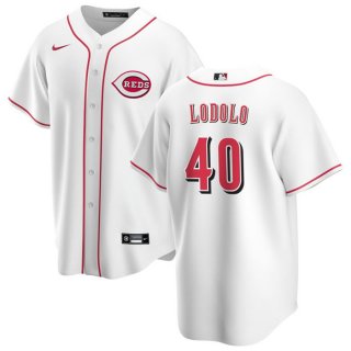 Cincinnati Reds #40 Nick Lodolo White Cool Base Stitched Baseball Jersey