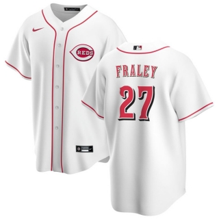 Cincinnati Reds #27 Jake Fraley White Cool Base Stitched Baseball Jersey