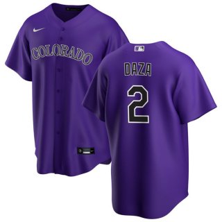Colorado Rockies #2 Yonathan Daza Purple Stitched Baseball Jersey