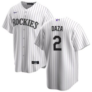 Colorado Rockies #2 Yonathan Daza White Stitched Baseball Jersey