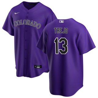 Colorado Rockies #13 Alan Trejo Purple Stitched Baseball Jersey