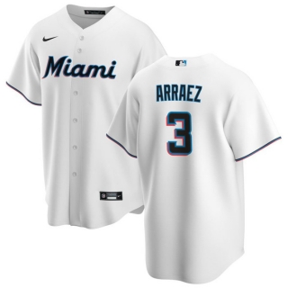 Miami Marlins #3 Luis Arraez White Cool Base Stitched Baseball Jersey