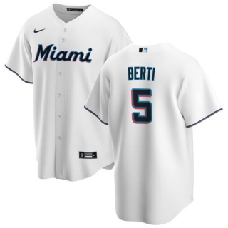 Miami Marlins #5 Jon Berti White Cool Base Stitched Baseball Jersey