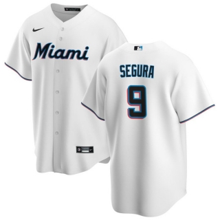 Miami Marlins #9 Jean Segura White Cool Base Stitched Baseball Jersey