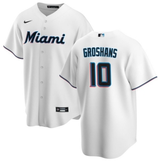 Miami Marlins #10 Yuli Gurriel White Cool Base Stitched Baseball Jersey