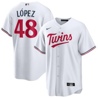 Minnesota Twins #48 Jorge López White Cool Base Stitched Jersey