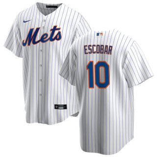 New York Mets #10 Eduardo Escobar White Cool Base Stitched Jersey