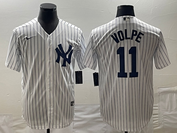 New York Yankees #11 Anthony Volpe White Cool Base Stitched Baseball Jersey