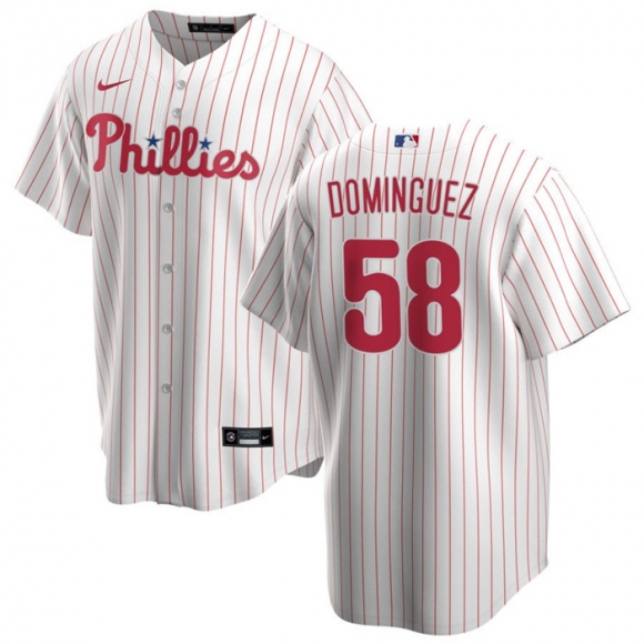 Philadelphia Phillies #58 Seranthony Domínguez White Cool Base Stitched Baseball