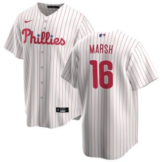 Philadelphia Phillies #16 Brandon Marsh White Cool Base Stitched Baseball Jersey
