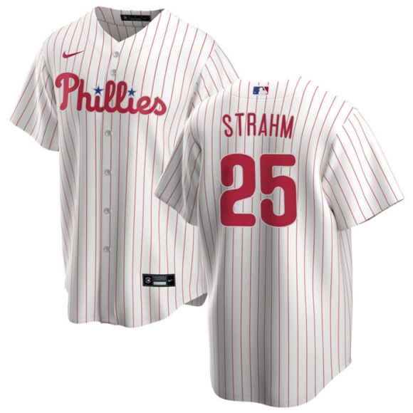 Philadelphia Phillies #25 Matt Strahm White Cool Base Stitched Baseball Jersey
