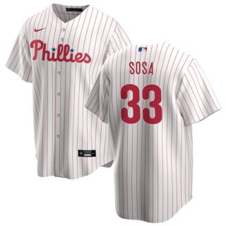 Philadelphia Phillies #33 Edmundo Sosa White Cool Base Stitched Baseball Jersey