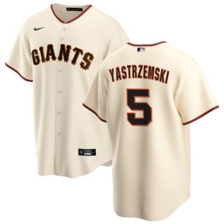 San Francisco Giants #5 Mike Yastrzemski Cream Cool Base Stitched Jersey