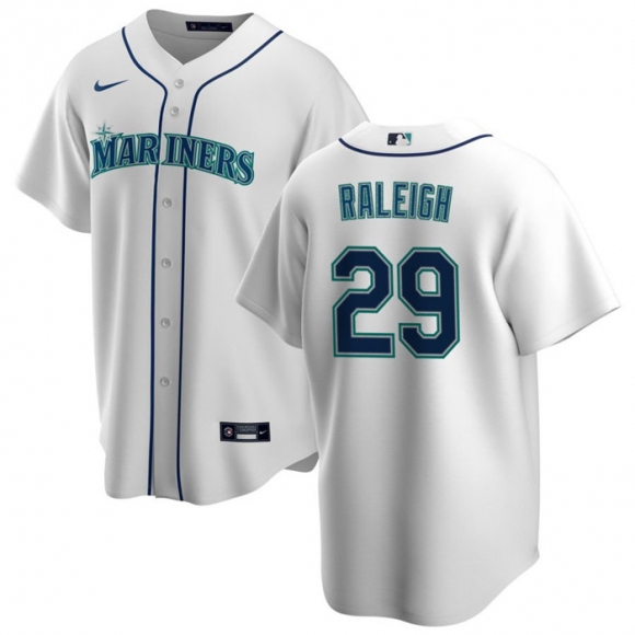 Seattle Mariners #29 Cal Raleigh White Cool Base Stitched Jersey