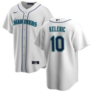 Seattle Mariners #10 Jarred Kelenic White Cool Base Stitched Jersey