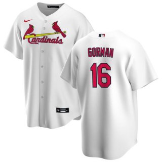 St. Louis Cardinals #16 Nolan Gorman White Cool Base Stitched Jersey
