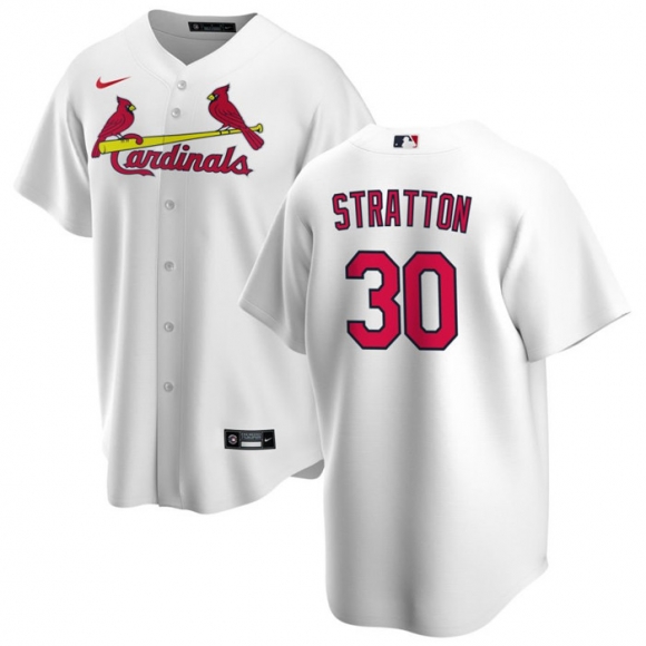 St. Louis Cardinals #30 Chris Stratton White Cool Base Stitched Jersey
