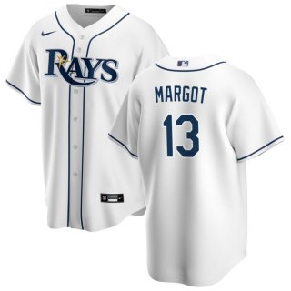 Tampa Bay Rays #13 Manuel Margot White Cool Base Stitched Baseball Jersey