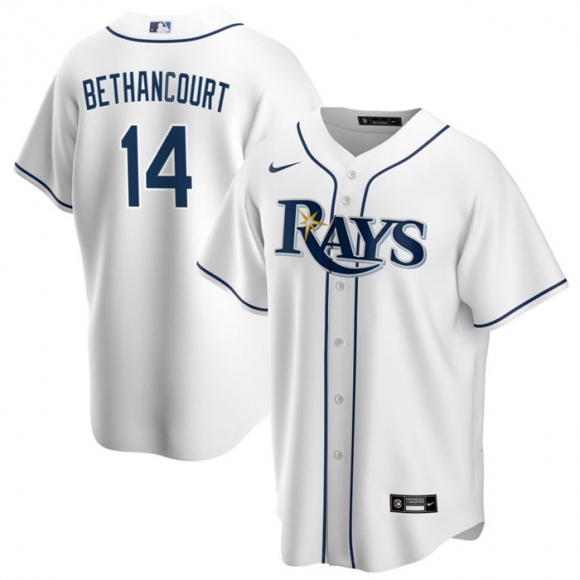 Tampa Bay Rays #14 Christian Bethancourt White Cool Base Stitched Baseball Jersey