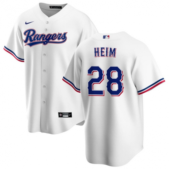 Texas Rangers #28 Jonah Heim White Cool Base Stitched Baseball Jersey