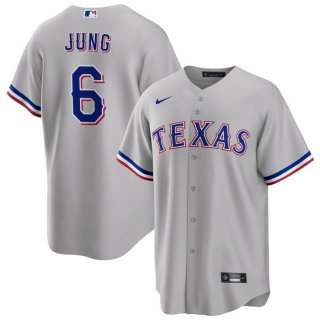 Texas Rangers #6 Josh Jung Grey Cool Base Stitched Baseball Jersey