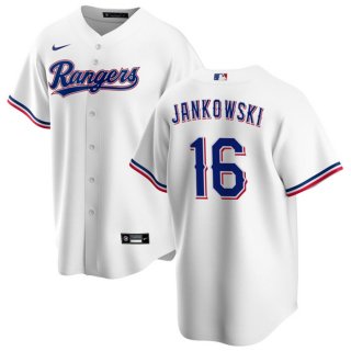 Texas Rangers #16 Travis Jankowski White Cool Base Stitched Baseball Jersey