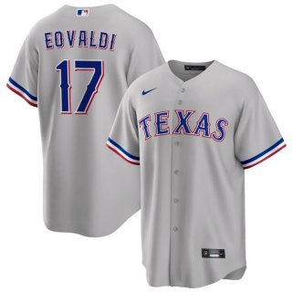 Texas Rangers #17 Nathan Eovaldi Grey Cool Base Stitched Baseball Jersey